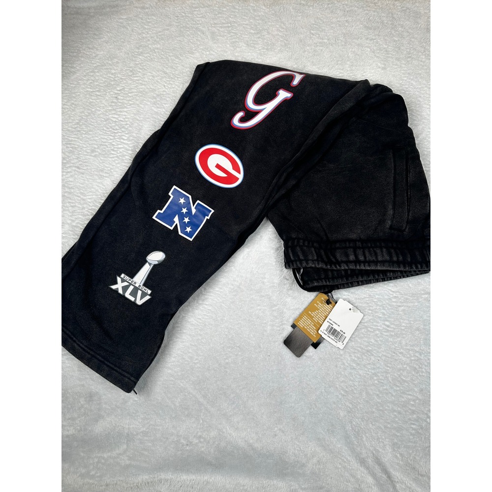 New Era NFL Super Bowl XLV Acid Wash Fleece Shorts Mens XXL Black 3068 GREPA